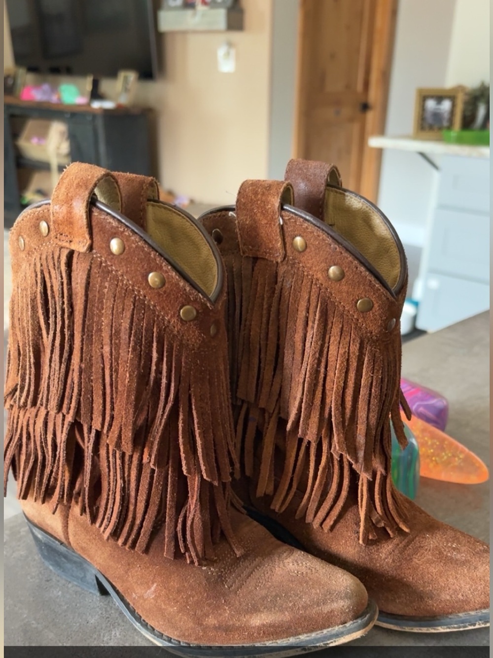 Youth smoky mt fringe boots size 12